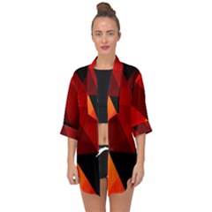 Abstract Triangle Wallpaper Open Front Chiffon Kimono by Ket1n9