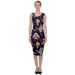 Alien Surface Pattern Sleeveless Pencil Dress by Ket1n9