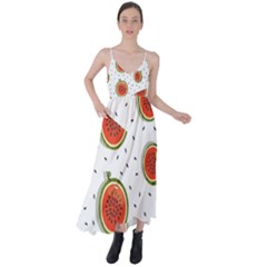 Seamless Background Pattern-with-watermelon Slices Tie Back Maxi Dress by Ket1n9