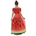 Seamless Background With Watermelon Slices Off Shoulder Open Front Chiffon Dress View2