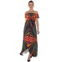 Fresh Watermelon Slices Texture Off Shoulder Open Front Chiffon Dress View1