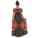Fresh Watermelon Slices Texture Off Shoulder Open Front Chiffon Dress View2