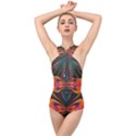 Casanova Abstract Art-colors Cool Druffix Flower Freaky Trippy Cross Front Low Back Swimsuit View1