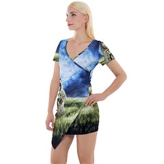 Astronaut Short Sleeve Asymmetric Mini Dress by Ket1n9