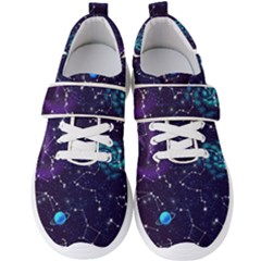 Realistic Night Sky Poster With Constellations Men s Velcro Strap Shoes by Ket1n9