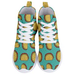 Taco Drawing Background Mexican Fast Food Pattern Women s Lightweight High Top Sneakers by Ket1n9