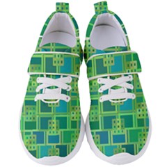 Green Abstract Geometric Women s Velcro Strap Shoes by Ket1n9