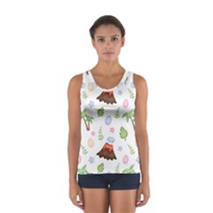 Cute Palm Volcano Seamless Pattern Sport Tank Top  by Ket1n9