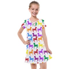 Colorful Horse Background Wallpaper Kids  Cross Web Dress by Hannah976