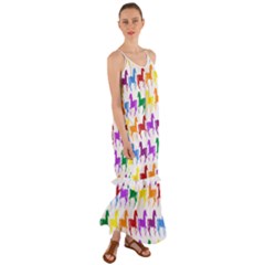Colorful Horse Background Wallpaper Cami Maxi Ruffle Chiffon Dress by Hannah976