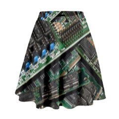 Computer Ram Tech - High Waist Skirt by Hannah976