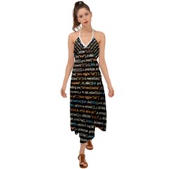 Close Up Code Coding Computer Halter Tie Back Dress  by Hannah976