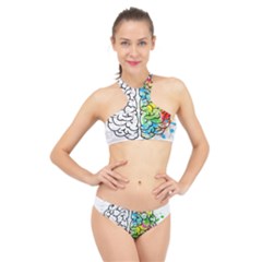 Brain Mind Psychology Idea Drawing High Neck Bikini Set by Ndabl3x