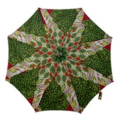 Christmas Quilt Background Hook Handle Umbrellas (small) by Ndabl3x