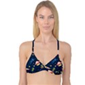 Seamless Pattern With Funny Alien Cat Galaxy Reversible Tri Bikini Top View1