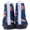 Seamless Pattern With Funny Alien Cat Galaxy Women s High-Top Canvas Sneakers View4