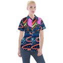 Grateful Dead Wallpaper Women s Short Sleeve Pocket Shirt View1