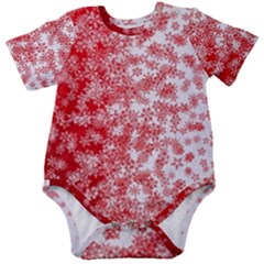 Christmas New Year Snowflake Deer Baby Short Sleeve Bodysuit by Ndabl3x