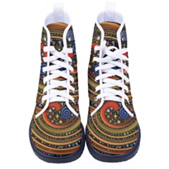Swirl Vortex Emoji Cyclone Motion Art Men s High-top Canvas Sneakers by Paksenen