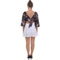 Mental Human Experience Mindset Pattern Tie Back Butterfly Sleeve Chiffon Top View2