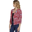 Love Hearts Valentine Red Symbol Women s Casual 3/4 Sleeve Spring Jacket View2