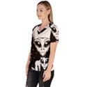 Alien Ufo Women s V-Neck Scrub Top View2