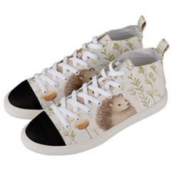 Hedgehog Mushroom Men s Mid-top Canvas Sneakers by Ndabl3x