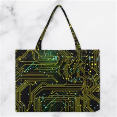 Circuits Circuit Board Yelow Medium Tote Bag by Ndabl3x