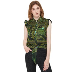Circuits Circuit Board Yelow Frill Detail Shirt by Ndabl3x
