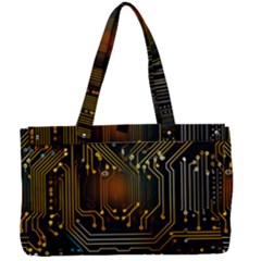 Circuits Circuit Board Orange Technology Canvas Work Bag by Ndabl3x