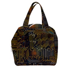 Circuits Circuit Board Orange Technology Boxy Hand Bag by Ndabl3x