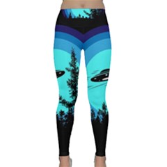 Ufo Alien Night Sky Night Classic Yoga Leggings by Cendanart