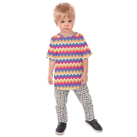 Zigzag Pattern Seamless Zig Zag Background Color Kids  Raglan T-shirt by Ket1n9