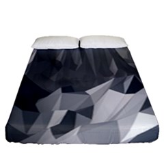 Gray Mountain Illustration Grey Mountain Digital Fitted Sheet (queen Size) by Cendanart