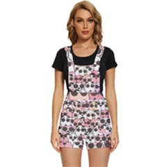 Cute Dog Seamless Pattern Background Short Overalls by Grandong
