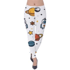 Set Cartoon Symbol Pattern Velvet Leggings by Bedest