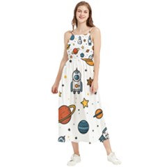 Set Cartoon Symbol Pattern Boho Sleeveless Summer Dress by Bedest