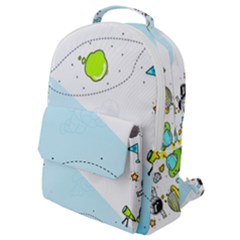 Astronaut Spaceship Flap Pocket Backpack (small) by Bedest