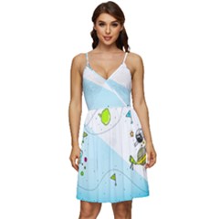 Astronaut Spaceship V-neck Pocket Summer Dress  by Bedest