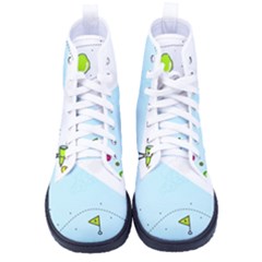 Astronaut Spaceship Kid s High-top Canvas Sneakers by Bedest