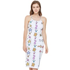 Doodles Border Letter Ornament Bodycon Cross Back Summer Dress by Bedest