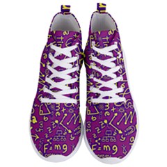 Background Doodles Math Men s Lightweight High Top Sneakers by Bedest