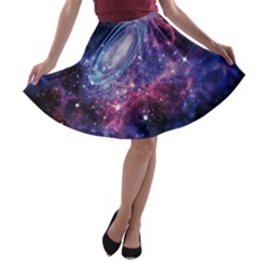 Pink Space A-line Skater Skirt by CoolDesigns