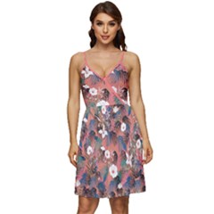 Hawaii Hibiscus Light Coral Summer V-neck Pocket Summer Dress  by CoolDesigns