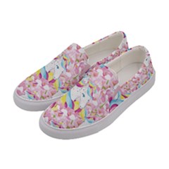 Pink Elegant Unicorn Print Canvas Slip Ons by CoolDesigns