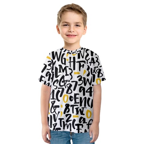 Letters Pattern Kids  Sport Mesh T-shirt by Bedest