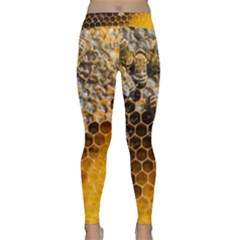 Honeycomb With Bees Classic Yoga Leggings by Bedest
