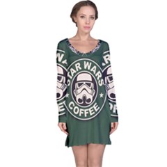 Stormtrooper Coffee Long Sleeve Nightdress by Cendanart