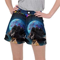 Aesthetic Psychedelic Drawings Art Acid Space Women s Ripstop Shorts by Cendanart