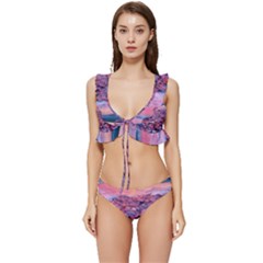 Sea Beach Water Sunset Ocean Low Cut Ruffle Edge Bikini Set by Ndabl3x